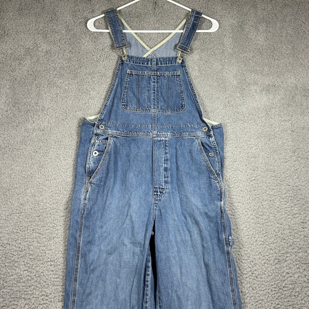 Y2K Gap Carpenter Overalls Womens S Blue Bib Denim Wide Baggy Farm Loose Utility